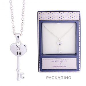 18TH HEART KEY NECKLACE