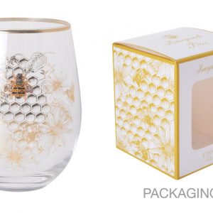 HONEYCOMB BEE WINE GLASS